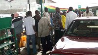 Queue at a Nigerian petrol station