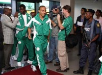 The Super Eagles arriving their Protea Hotel base in Durban